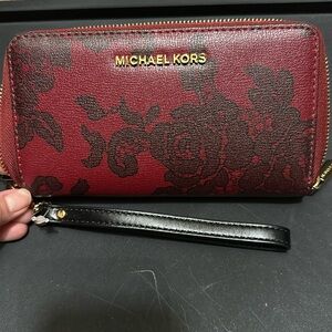 Michael Kors Jet Set Large Continental Travel Clutch Wristlet Wallet